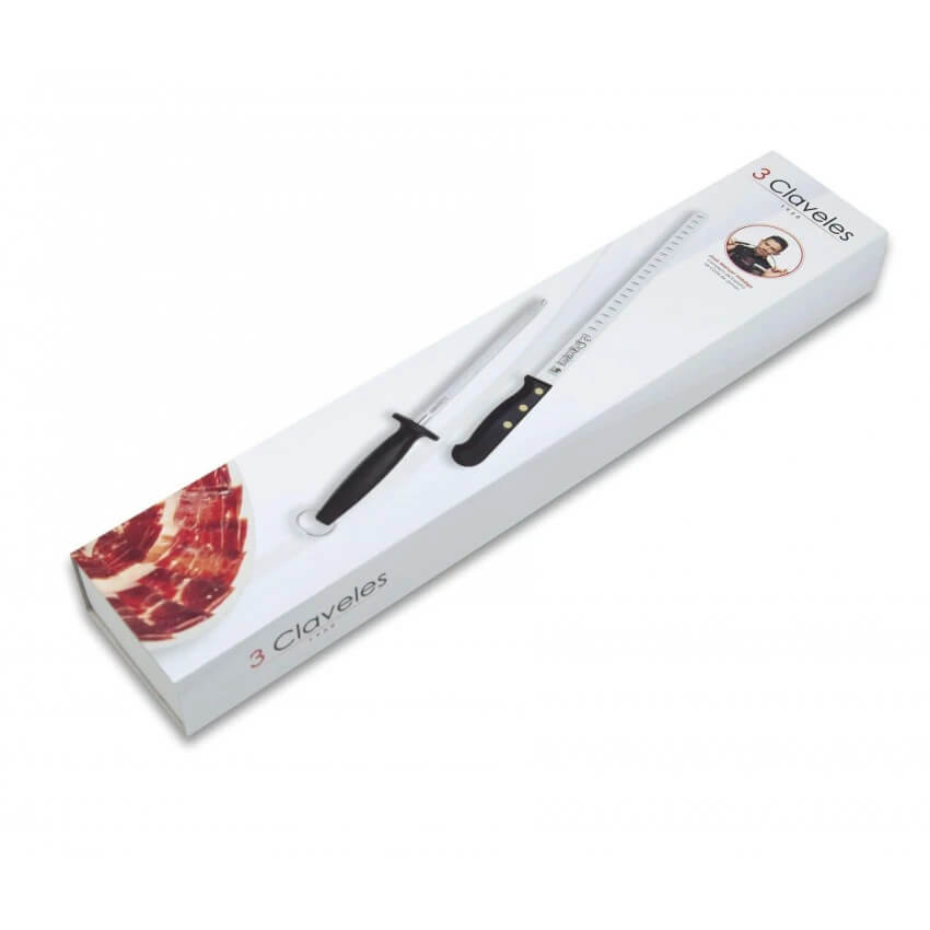 Set de couteau à jambon avec alvéoles POM et fusil