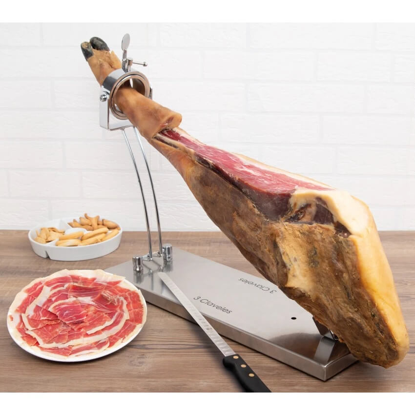 Support de découpe jambon ibérique.