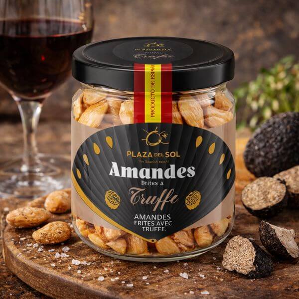 Amandes grillées et salées saveur truffe – Plaza del Sol (110 g)